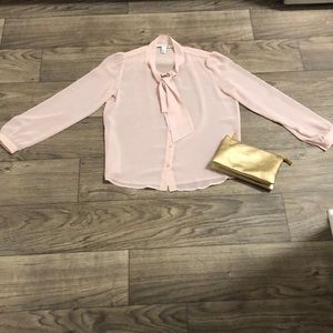Blush polyester long sleeve top